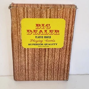 Vintage Big Dealer Plastic Coated Playing Cards Complete Deck Made in Hong Kong - Picture 1 of 8