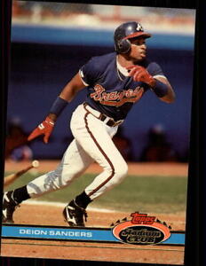 1991 Stadium Club Atlanta Braves Baseball Card #442 Deion Sanders