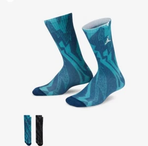 Nike Jordan Print 2 pack Socks Sz 3Y-5Y (BJ0533 U41) NWT - Picture 1 of 6