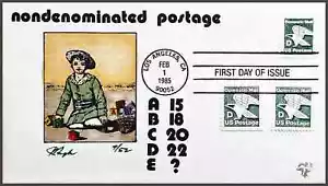 Pugh hand painted FDC for the D eagle stamp - Picture 1 of 1