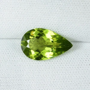 3.20 Cts Best Luster & Color "Parrot Green" Natural Peridot Pear ...!!!!! - Picture 1 of 2