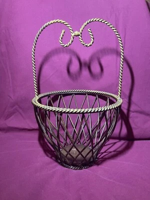 14” Tall Heavy Rustic Home Decor Metal Wire Basket - Image 1 of 4