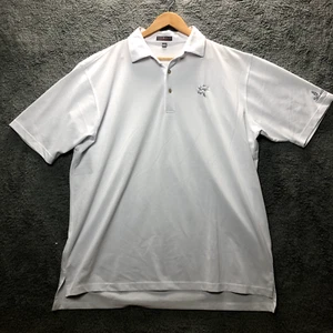 Camicia Peter Millar da uomo XL polo bianca estate comfort prestazioni golf - Foto 1 di 7