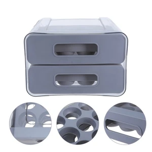  Scatola Porta Uova per Frigorifero: Plastica 32 Griglie Scorrevole Cassetto Cartone - - Foto 1 di 18