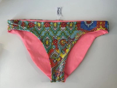 Luli Fama New Bikini Bottom Floral Blues Yellow Coral Medium - Image 1 of 4