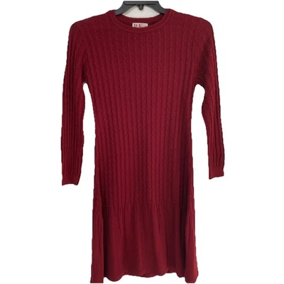Vestido Suéter R&K Original Tejido con Cable Talla XS Granate Hecho en EE. UU. Foto 1 de 4