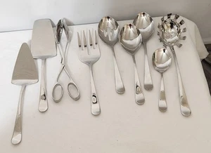 GS Gourmet Settings ALTO Glossy 18/10 Stainless 10 Piece Serving Utensils - Picture 1 of 6