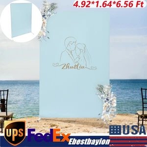Modern 1.5*2m Wedding Backdrop Stand White Blue Frame for Ceremony Decorations - Picture 1 of 17