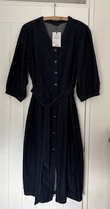 BNWT George Asda Denim Dress Size 18 V-Neck Buttons Belted - Picture 1 of 4