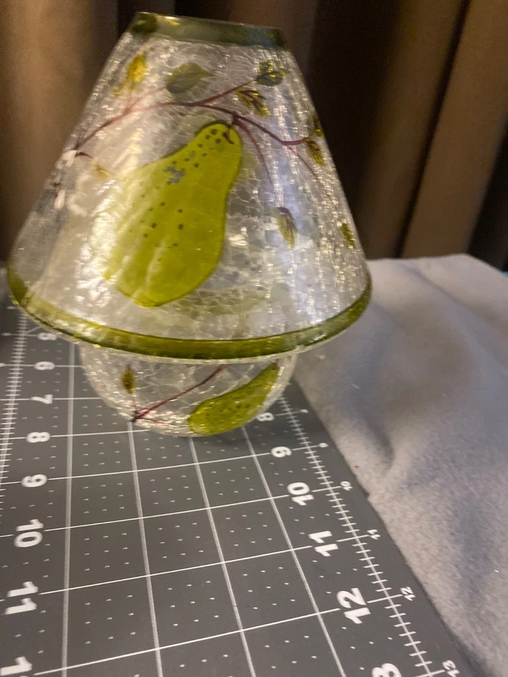 Jarro grande de vidro craquelado Yankee Candle com base para luz de chá novo com etiquetas - Imagem 1 de 1