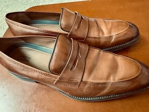 Men's Johnston & Murphy Penny Loafers Brown Leather 11.5 M - Worn Once - Picture 1 of 7
