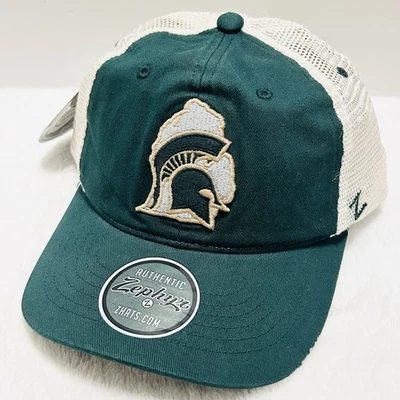 Zephyr Michigan State Spartans State Logo Trucker Hat Cap Adjustable Green NCAA - Image 1 of 4