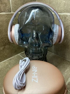 ZIHNIC Bluetooth Headphones Over-Ear, Foldable Wireless Pink Rose Gold - Picture 1 of 7