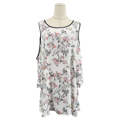 Túnica Maternidad Floral Hombro Frío Tubería Negra Mujer Talla 1X Foto 1 de 4