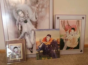 Pierrot Harlequin Posters Mira Fujita Marilyn Ward - Custom Made Frames Large - Picture 1 of 11