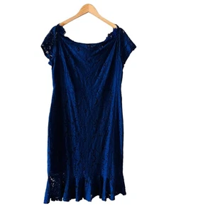 Vestido Vaina Grace Karin Encaje Cuello Barco Talla 2X Nuevo con Etiquetas Azul - Imagen 1 de 10