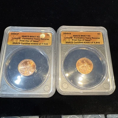 MS67 RD First Day of Issue 2009 P & D Lincoln Formative Years Reverse ANACS - Image 1 of 4