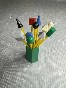 Ddr Bowlespieße vintage COCKTAIL STICKS SET plastic geometric East Germany - Picture 1 of 7