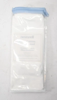 雀巢防羽绒皮马棉标准/大号枕头保护白色床上用品 — 第 1/4 张图片