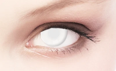 Crazy Fun Farbige Weiß Kontaktlinsen Party Karneval Halloween - BLIND - Bild 1 von 2