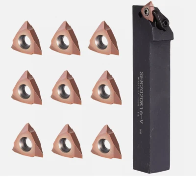 Ser2020K16-V Lathe Threading Tool with Carbide Threading Inserts 16VER AG60 - Image 1 of 2