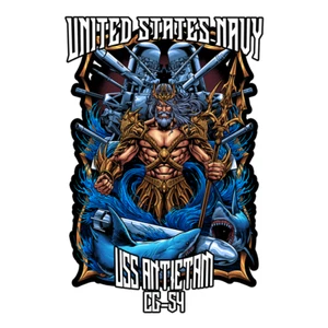 USS Antietam United States Navy King Neptune Court Shellback 3" USN Decal - Picture 1 of 1
