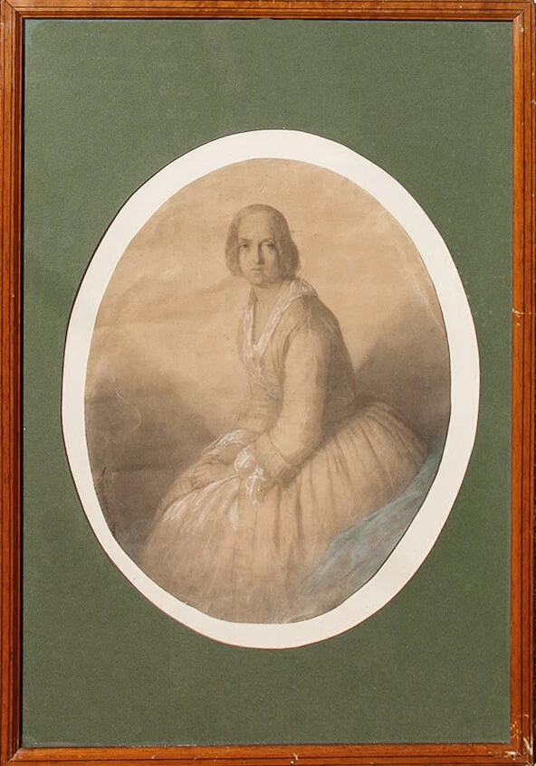 William Borione portrait de femme 1846 élève de Ingres de Victor Orsel (46x35cm) - Photo 1/1