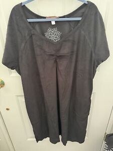 Stan Herman Black Terry Cloth Nightgown/robe Size 3X