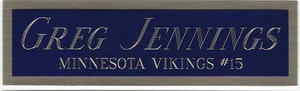 GREG JENNINGS VIKINGS NAMEPLATE AUTOGRAPHED SIGNED FOOTBALL-HELMET-JERSEY-PHOTO - Picture 1 of 5