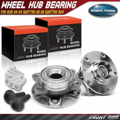 2x Conjunto de buje y cojinete de rueda delantera para Audi A4 A4 Quattro A6 Quattro RS4 Foto 1 de 4