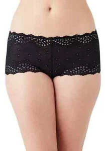 B.tempt'd 945219 INSPIRED EYELET BOYSHORT ~ NOCHE (NEGRO) ~ M ~ NUEVO CON ETIQUETAS $20 - Imagen 1 de 5