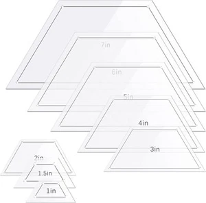 8 Pcs Half Hexagon Quilting Rulers Acrylic Quilting Templates for Quilting 1-7 I - Picture 1 of 2