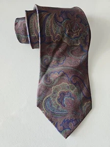 Paul Stuart 100% Silk Paisley Design Handmade Neck Tie Made in England - Picture 1 of 8