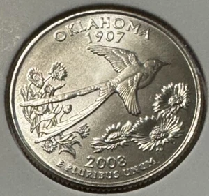 2008-P Oklahoma State Quarter 25cent Coin from US Mint Satin Set. Uncirculated - Picture 1 of 3