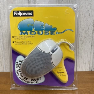 Fellowes VINTAGE Gel Mouse with PS2 to USB Adapter White/Gray New Open Box - Picture 1 of 4