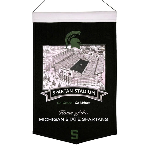 Michigan State Spartans Wool Banner - Spartan Stadium [NEW] NCAA Wall Cave Sign Cover