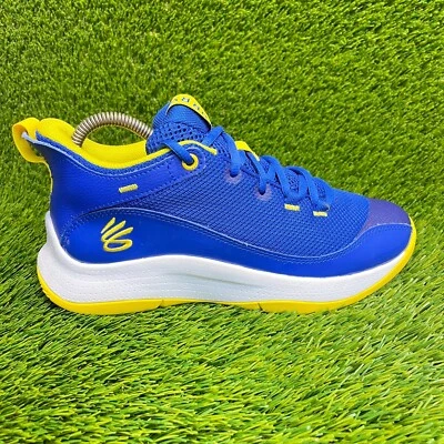 Under Armour 3Z5 Royal Taxi Boys Size 6.5Y Blue Yellow Basketball Shoes Sneakers - Image 1 of 4
