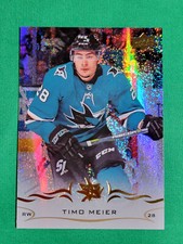 2018-19 Upper Deck Timo Meier Speckled Rainbow Foil Exclusive Parallel #149