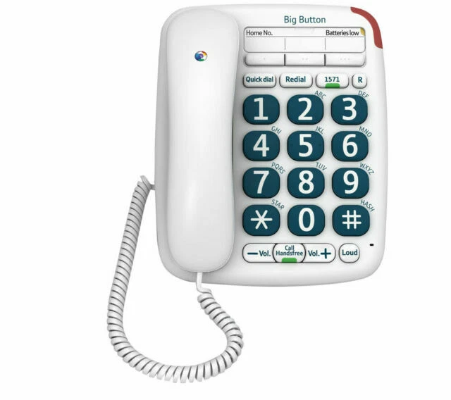 BT Big Button 200 Corded Phone with Handsfree Speaker