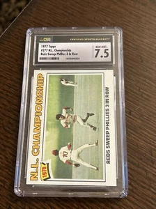 1977 TOPPS NL CHAMPIONSHIP REDS SWEEP PHILLIES 3 IN A ROW PETE ROSE CGC 7.5 NM+ - Picture 1 of 2