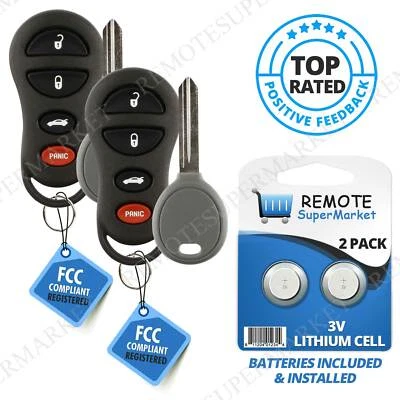 2 Replacement for 2001 2002 2003 2004 Chrysler 300M Concorde Remote Key Fob Set - Image 1 of 4