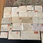 Bulk Lot Antique Stamped Envelopes With Original Contents Heap See Photos
