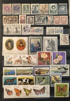 Lot varié de timbres de Pologne - Neuf sans charnière et oblitérés - Toutes péri - Photo 1/2