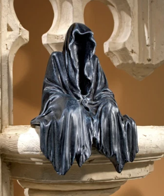 Esculturas góticas de escritorio Reaping Solace The Reaper sentado estatua resina negra Foto 1 de 4