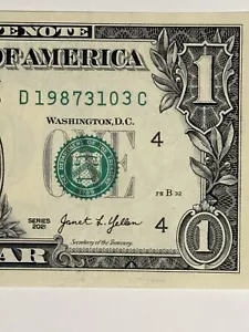 Birthday Note Dollar Bill March 31 1987 03-31-1987 UNC 03/31/1987 Fancy Serial - Picture 1 of 10