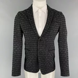 EMPORIO ARMANI Size 34 Grey Black Knitted Wool Blend Sport Coat - Picture 1 of 7