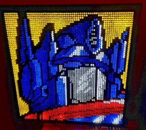 TRANSFORMERS LITE-BRITE VINTAGE ART G1 OPTIMUS PRIME 6000 PIEZAS ¡SIN USAR PARA MAN CAVE! - Imagen 1 de 7