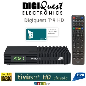 Decodificador Digiquest Ti9 Classic Tivusat HD con tarjeta Tivusat preactivada Italia - Imagen 1 de 9