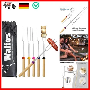 Teleskop Grillspieße Edelstahl Marshmallow 6-teiliges Set, Stockbrot Stöcke R... - Bild 1 von 11