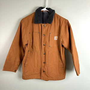 Carhartt Jacket Boys M 10 12 Canvas Heavy Lined Coat Workwear Outdoors Youth - Picture 1 of 11